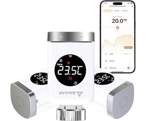 SALCAR TRV801W Smart Home Thermostat de radiateur TRV801W Lot de 3 thermostats WiFi compatibles avec Amazon Alexa & Google Assistant Programmable Tuya Thermostat de chauffage, pas de passerelle nécess