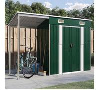 ""SALE 2024"" Abri de jardin JMS - Armoire extérieur avec toit prolongé vert 277x110,5x181 cm acier 187,54,Kg