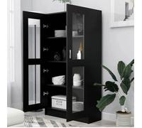 ""SALE 2024"" Armoire à vitrine - Bibliothèque JMS - MODERNE Armoire à vitrine Noir 82,5x30,5x150 cm Bois d'ingénierie 42707
