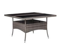 ""SALE 2024"" Table à dîner d'extérieur Gris Résine tressée et verre 93,84,Kg