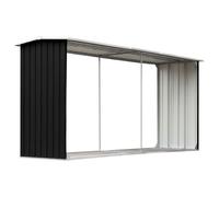 ""SALE 2025""Abri de stockage à bois Acier galvanisé 330x92x153cm Anthracite chill856676