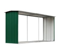 ""SALE 2025""Abri de stockage de bois Acier galvanisé 330x92x153 cm Vert chill933008
