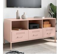 ""SALE 2025""Armoire Basse Télé - Meuble TV rose 100,5x39x50,5 cm acier,18,79 Kg 9425