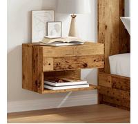 ""SALE 2025""Armoire de Nuit suspendue - Table de chevet murale - vieux bois -,8,5 Kg 4787