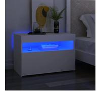 ""SALE 2025""Armoire de Nuit suspendues - Tables de chevet avec lumières LED - Lot de 2 - blanc 60x35x40 cm,25,72 Kg 4755
