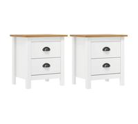 ""SALE 2025""Armoire de Nuit suspendues - Tables de chevet Hill - Lot de 2 - Blanc 46x35x49,5 cm Bois pin solide,13,56 Kg 3287