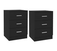 ""SALE 2025""Armoire de Nuit suspendues - Tables de chevet - Lot de 2 - Noir 38x35x56 cm - bois d'ingénierie,27,3 Kg 7626