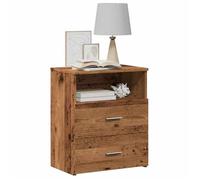 ""SALE 2025""Armoire de Nuit suspendues - Tables de chevet - Lot de 2 - vieux bois - 50x32x60 cm - bois d'ingénierie,29,2 Kg 4660
