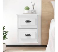""SALE 2025""Armoire de Nuit suspendues - Tables de chevet murales - Lot de 2 - blanc 41,5x36x53 cm,30 Kg 2786