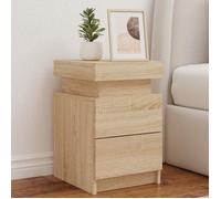 ""SALE 2025""Armoire de Nuit - Table de chevet avec lumières LED - Chêne sonoma - 35x39x55 cm,14,8 Kg 9285