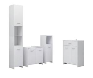 ""SALE 2025""Armoire de Sol/Placard de Bain MOOD - Ensembles de mobilier de salles de bains 4 pcs - Blanc Chill317079