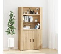""SALE 2025""Armoire haute vitrine - Bibliothèque Buffet haut - Chêne sonoma - bois d'ingénierie,48,72 Kg 2077