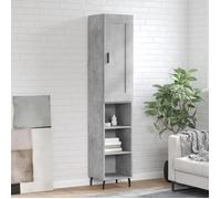 ""SALE 2025""Armoire haute vitrine - Bibliothèque Buffet haut - Gris béton - 34,5x34x180 cm - bois d'ingénierie,30,76 Kg 2930