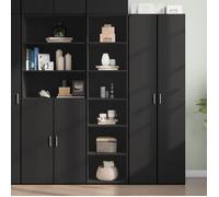 ""SALE 2025""Armoire haute vitrine - Bibliothèque Buffet haut - noir 45x41x185 cm - bois d'ingénierie,36,8 Kg 1712