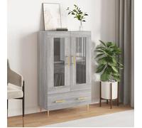 ""SALE 2025""Armoire haute vitrine - Bibliothèque Buffet haut - Sonoma gris - 69,5x31x115 cm - bois d'ingénierie,30 Kg 1268