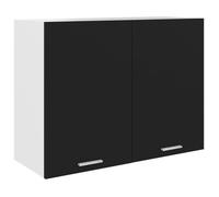 ""SALE 2025""Armoire suspendue - vitrine cuisine murale - Noir 80x31x60 cm - Bois d’ingénierie,20 Kg 3133