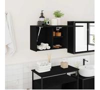 ""SALE 2025""Armoire WC Suspendu - Armoire murale de bain - noir 60x25x40 cm - bois d'ingénierie,10,75 Kg 8956