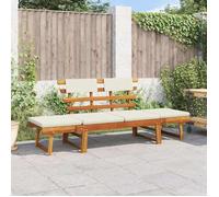 ""SALE 2025""Banc arrière-cour/Banc de jardin avec coussins - 2-en-1 190 cm Bois solide d'acacia - 153x68x74 cm,18 Kg 8819