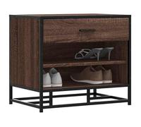 ""SALE 2025""Banc d'entrée multifonctionnel - Banc à chaussures - Chêne marron - bois d'ingénierie et métal,19,71 Kg 6779