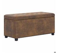 ""SALE 2025""Banc du couloir - Pouf de rangement - 87,5 cm Marron Similicuir daim,9,25 Kg 7292
