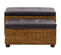 ""SALE 2025""Banquette coffre couloir/ Ensemble de banc lot de 2 Jacinthe d'eau Marron Chill323153