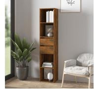 ""SALE 2025""Bibliothèque Moderne - Colonne Étagère - Chêne fumé - 36x30x171 cm - bois d'ingénierie,24,62 Kg 6829