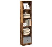 ""SALE 2025""Bibliothèque Moderne - Colonne Étagère - vieux bois - 40x24x176 cm - bois d'ingénierie,17,2 Kg 2849