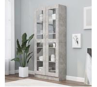 ""SALE 2025""Bibliothèque Moderne - Étagère Armoire à vitrine - Gris béton - 82,5x30,5x185,5 cm Bois ingénierie,46,8 Kg 1631
