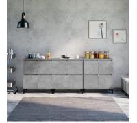 ""SALE 2025""Buffets bahut vaisselier - Buffets - Lo Buffets 3 pcs gris béton 60x35x70cm - Bois d'ingénierie ABHT 8297955