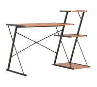 ""SALE 2025""Bureau informatique multimédia - Bureau avec étagère Noir et marron 116x50x93 cm,12,7 Kg 2931