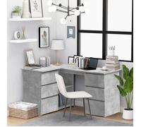 ""SALE 2025""Bureau informatique multimédia - Bureau d'angle - Gris béton - 145x100x76 cm - bois d'ingénierie,54,92 Kg 6243