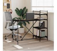 ""SALE 2025""Bureau informatique multimédia - Bureau d'ordinateur avec étagères - multi-rangements - noir 120x47x109 cm,19,11 Kg 9504