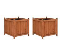 ""SALE 2025""Cache de fleurs VIDAXL - Jardinières surélevées - Lot de 2 - 50x50x50 cm Bois de sapin chill475043