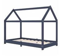 ""SALE 2025""Cadre de lit d'enfant - MOOD - Lit Cabane d'enfant Gris Bois de pin massif 70x140 cm - Charge : 280 kg - CHILL51622
