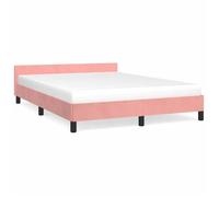 ""SALE 2025""Cadre de lit et tête de lit - 2 places - rose 140x190cm velours - Charge : 280 kg - CHILL61052