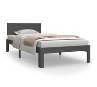 ""SALE 2025""Cadre de lit single - 1 place - gris bois de pin massif 90x200 cm - Charge : 280 kg - CHILL98604