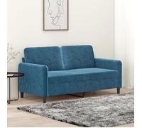 ""SALE 2025""Canapé fixe - Canapé à 2 places Bleu 140 cm Velours - 158x77x80 cm 22 7 Kg 8940