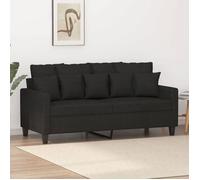""SALE 2025""Canapé fixe - Canapé à 2 places Noir 140 cm Tissu - 158x77x80 cm 24 Kg 6406