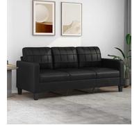 ""SALE 2025""Canapé fixe - Canapé trois places Noir 180 cm Similicuir - 198x77x80 cm,30,1 Kg 7033
