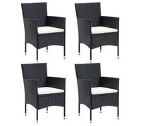 ""SALE 2025""Chaises à manger de jardin - lot de 4 - Fauteuils de Jardin - Résine tressée Noir - 53x58x84 cm,23,8 Kg 3537