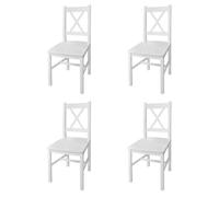 ""SALE 2025""Chaises à manger - lot de 4 - Chaises de Salon - blanc bois de pin - 41,5x45,5x85,5 cm,15,5 Kg 2939