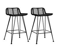 ""SALE 2025""Chaises de bar - lot de 2 - Tabourets de Cuisine - noir Rotin - 46x48x79 cm 14 64 Kg 5689