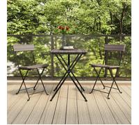 ""SALE 2025""Chaises de bistrot pliantes - lot de 2 - Fauteuils de Jardin - Gris Résine tressée acier - 40x45x79 cm,9,8 Kg 4226