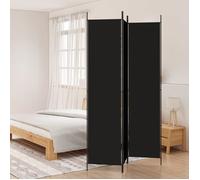 ""SALE 2025""Cloison de séparation 3 panneaux - Paravent intérieur - Noir 150x220 cm Tissu,3,31 Kg 2216