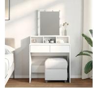 ""SALE 2025""Coiffeuse meuble moderne à femmes - Coiffeuse avec LED - blanc 80x41x144,5 cm,29 Kg 5988