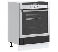 ""SALE 2025""Commode bahut cuisine - Armoire de four Lucca noir - bois d'ingénierie,16,95 Kg 5500