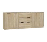 “SALE 2025”Commode Lot de 3 Buffets bas salon - Classique - Chêne sonoma - Bois d'ingénierie chill834514