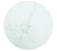 ""SALE 2025""Dessus de table blanc Ø30x0,8cm verre trempé avec design marbre,1,52 Kg 8383