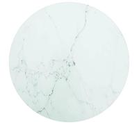 ""SALE 2025""Dessus de table blanc Ø40x0,8cm verre trempé avec design marbre,2,68 Kg 1704
