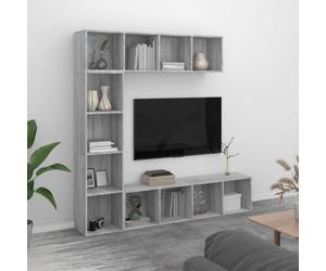 ""SALE 2025""Ensemble Bibliothèque Moderne - Colonne Étagère meuble TV 3 pcs - Sonoma gris - 180x30x180 cm,58,48 Kg 8147